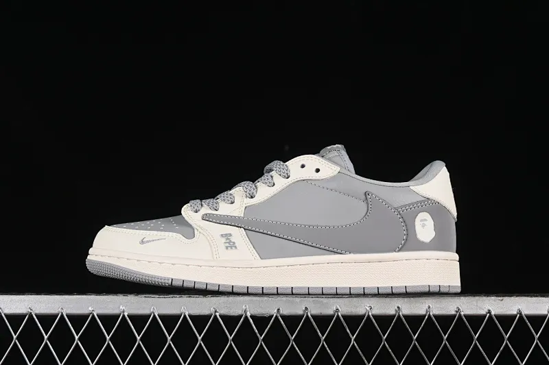 All categories Air Jordan Jordan series basketball shoes Air Jordan 1 Low High-end customized low-top sneakers Travis Scott x Fragment Design x Air Jordan 1 Low OG SP AJ1 Joe 1 Bape joint-moon shadow gray low-top cultural casual sneakers BB6511-625